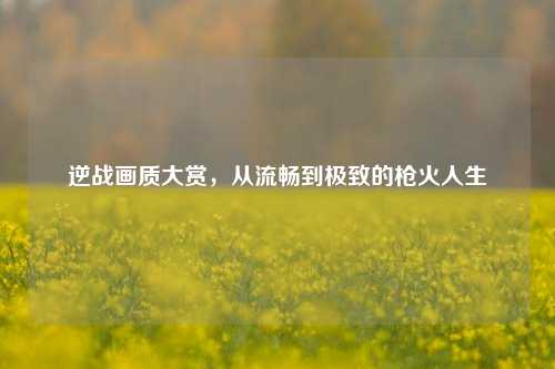 逆战画质大赏，从流畅到极致的枪火人生