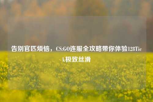 告别官匹烦恼，CS:GO连服全攻略带你体验128Tick极致丝滑
