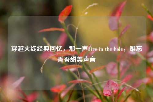 穿越火线经典回忆，那一声Fire in the hole，难忘香香甜美声音