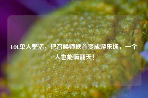 LOL单人整活，把召唤师峡谷变成游乐场，一个人也能嗨翻天！