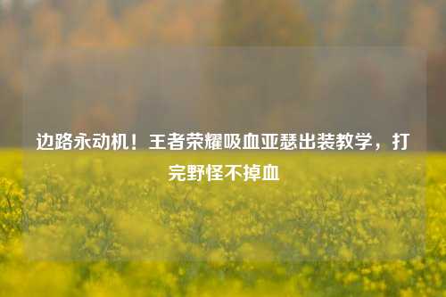 边路永动机！王者荣耀吸血亚瑟出装教学，打完野怪不掉血