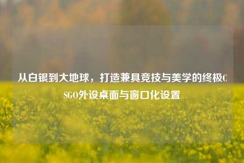 从白银到大地球，打造兼具竞技与美学的终极CSGO外设桌面与窗口化设置