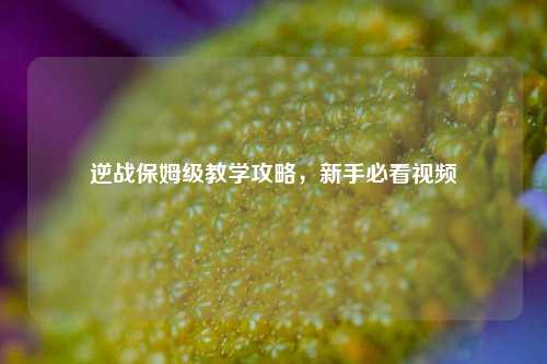 逆战保姆级教学攻略，新手必看视频