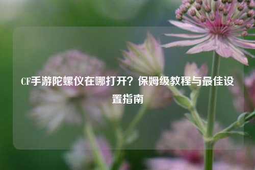 CF手游陀螺仪在哪打开？保姆级教程与最佳设置指南