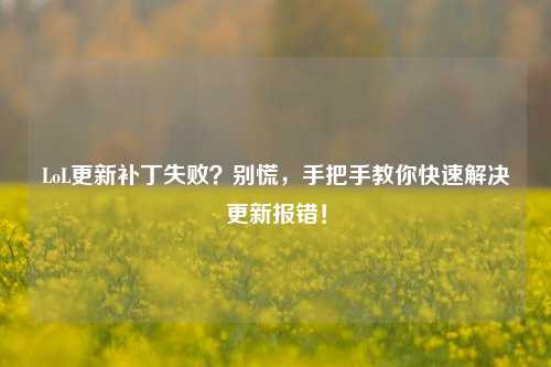 LoL更新补丁失败？别慌，手把手教你快速解决更新报错！