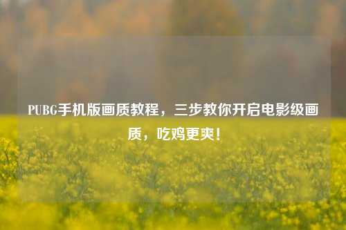 PUBG手机版画质教程，三步教你开启电影级画质，吃鸡更爽！