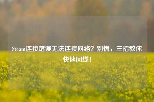 Steam连接错误无法连接网络?别慌,三招教你快速回线!