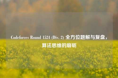 Codeforces Round 1524 (Div. 2) 全方位题解与复盘，算法思维的磨砺