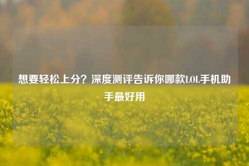 想要轻松上分？深度测评告诉你哪款LOL手机助手最好用