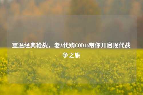 重温经典枪战，老A代购COD16带你开启现代战争之旅