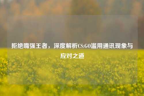 拒绝嘴强王者，深度解析CS:GO滥用通讯现象与应对之道