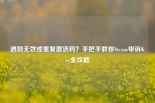 遇到无效或重复激活码？手把手教你Steam申诉Key全攻略