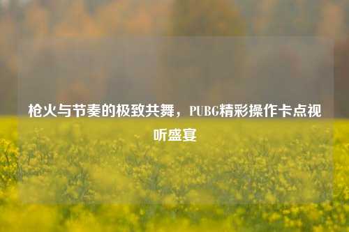 枪火与节奏的极致共舞，PUBG精彩操作卡点视听盛宴