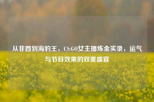 从非酋到海豹王，CS:GO女主播炼金实录，运气与节目效果的双重盛宴