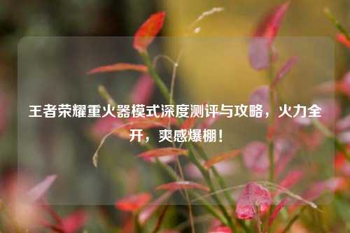 王者荣耀重火器模式深度测评与攻略，火力全开，爽感爆棚！