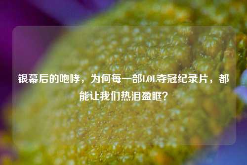 银幕后的咆哮，为何每一部LOL夺冠纪录片，都能让我们热泪盈眶？