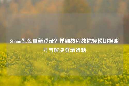 Steam怎么重新登录？详细教程教你轻松切换账号与解决登录难题