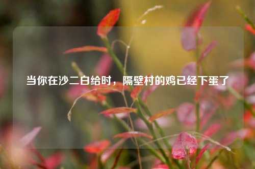 当你在沙二白给时,隔壁村的鸡已经下蛋了