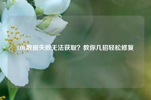 LOL数据失败无法获取?教你几招轻松修复