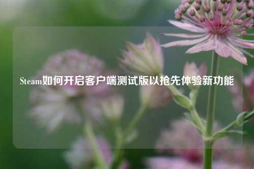 Steam如何开启客户端测试版以抢先体验新功能