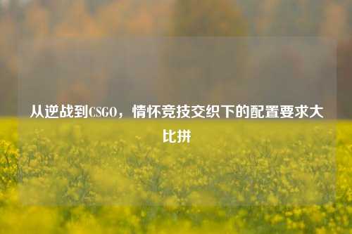 从逆战到CSGO，情怀竞技交织下的配置要求大比拼