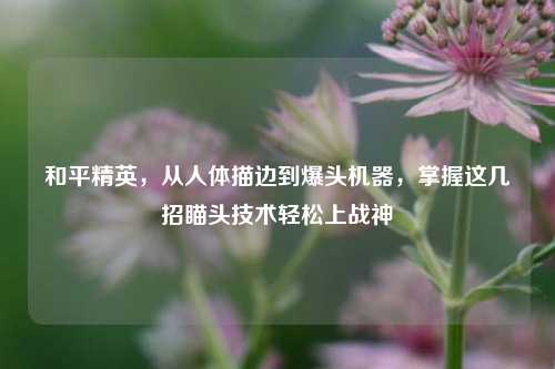 和平精英,从人体描边到爆头机器,掌握这几招瞄头技术轻松上战神