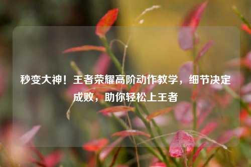 秒变大神!王者荣耀高阶动作教学,细节决定成败,助你轻松上王者