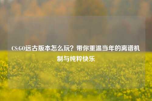 CS:GO远古版本怎么玩？带你重温当年的离谱机制与纯粹快乐
