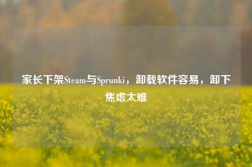 家长下架Steam与Sprunki,卸载软件容易,卸下焦虑太难
