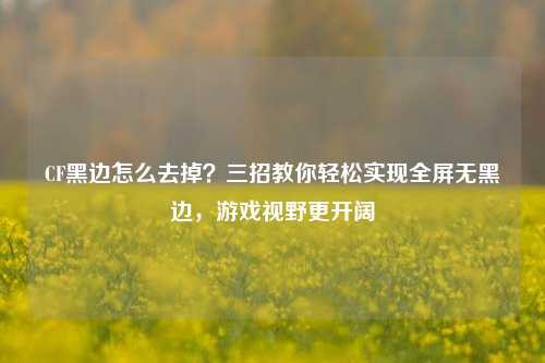 CF黑边怎么去掉？三招教你轻松实现全屏无黑边，游戏视野更开阔