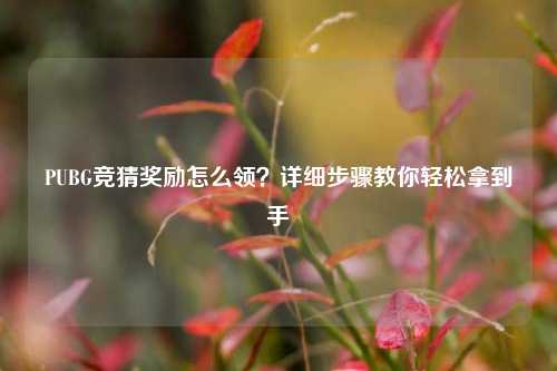 PUBG竞猜奖励怎么领?详细步骤教你轻松拿到手