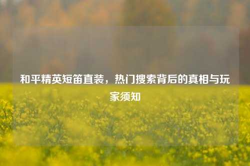 和平精英短笛直装,热门搜索背后的真相与玩家须知