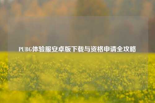 PUBG体验服安卓版下载与资格申请全攻略