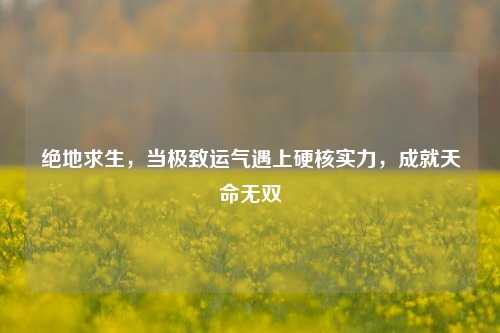 绝地求生，当极致运气遇上硬核实力，成就天命无双