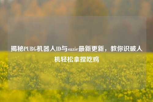 揭秘PUBG机器人ID与suzie最新更新,教你识破人机轻松拿捏吃鸡