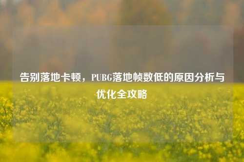 告别落地卡顿，PUBG落地帧数低的原因分析与优化全攻略
