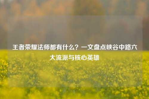 王者荣耀法师都有什么？一文盘点峡谷中路六大流派与核心英雄