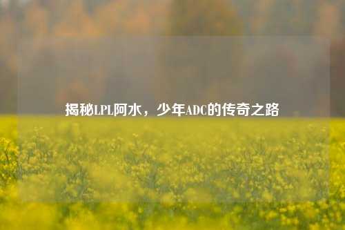 揭秘LPL阿水，少年ADC的传奇之路