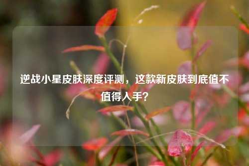 逆战小星皮肤深度评测，这款新皮肤到底值不值得入手？