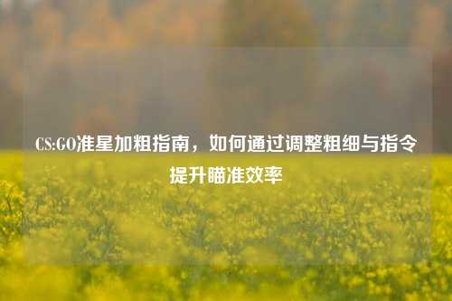 CS:GO准星加粗指南，如何通过调整粗细与指令提升瞄准效率