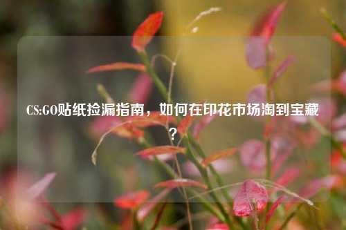 CS:GO贴纸捡漏指南，如何在印花市场淘到宝藏？