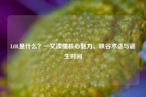 LOL是什么？一文读懂核心魅力、峡谷术语与诞生时间