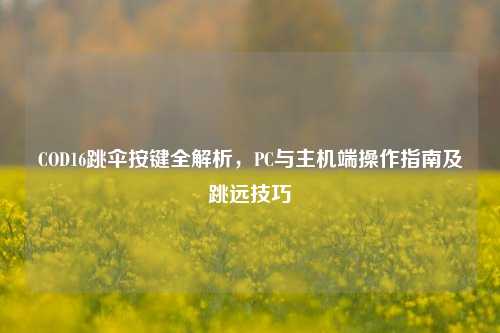 COD16跳伞按键全解析，PC与主机端操作指南及跳远技巧