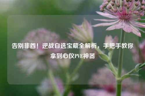 告别非酋！逆战自选宝藏全解析，手把手教你拿到心仪PVE神器