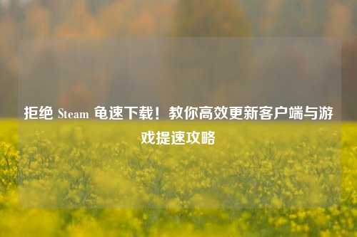 拒绝 Steam 龟速下载!教你高效更新客户端与游戏提速攻略