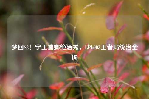 梦回S8!宁王螳螂绝活秀,LPL003王者局统治全场