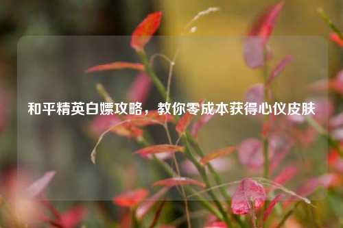 和平精英白嫖攻略，教你零成本获得心仪皮肤
