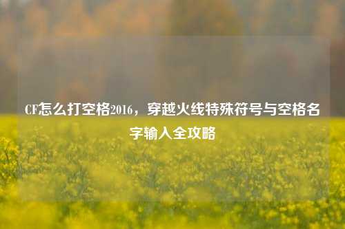 CF怎么打空格2016，穿越火线特殊符号与空格名字输入全攻略
