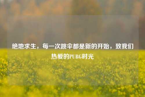 绝地求生，每一次跳伞都是新的开始，致我们热爱的PUBG时光