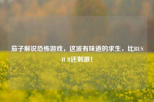 茄子解说恐怖游戏，这波有味道的求生，比RUSH B还刺激！